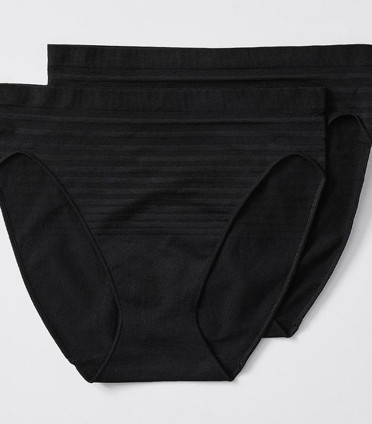 2 Pack Seamfree High Cut Briefs - Black