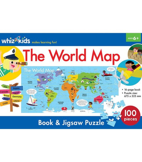 Whiz Kids Book and Jigsaw - World Map 