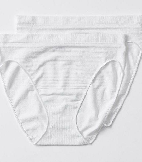 2 Pack Seamfree High Cut Briefs - White