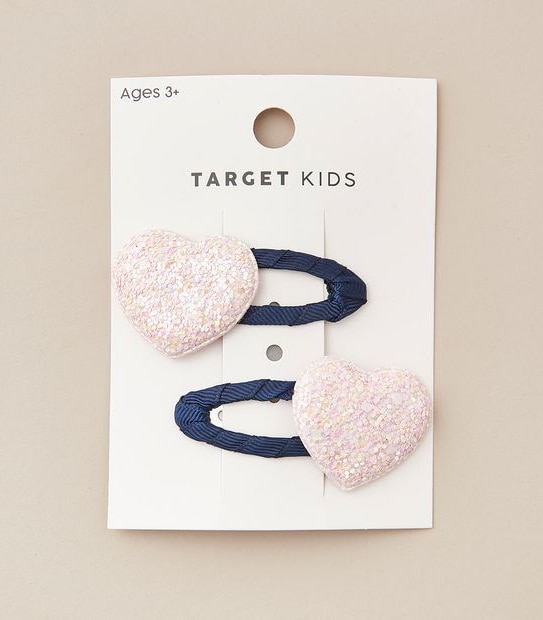 2 Pack Heart Hair Clips