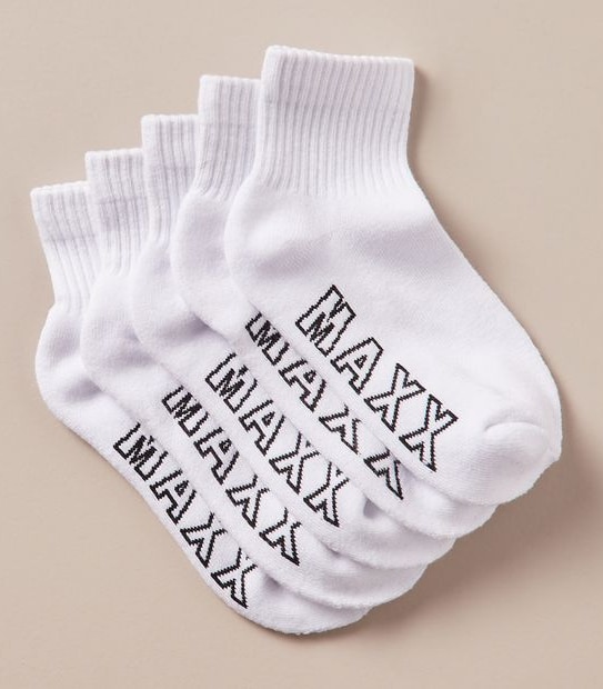 5 Pack Maxx Quarter Crew Sock