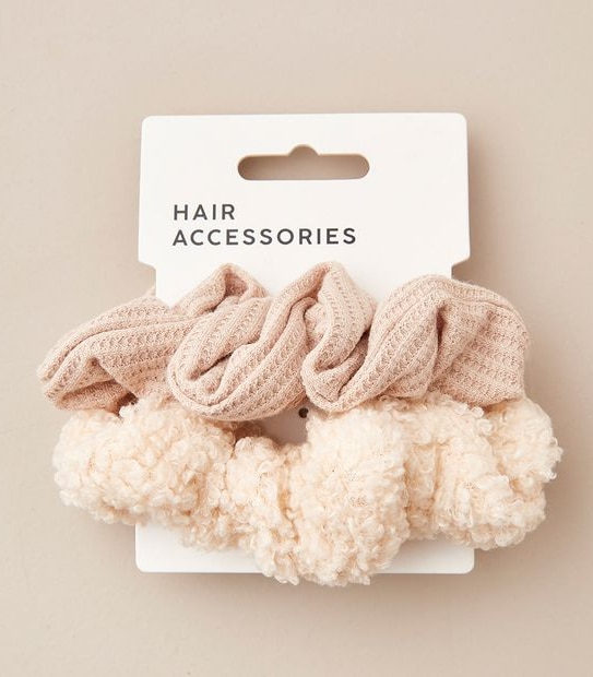 2 Pack Teddy Fur Scrunchies