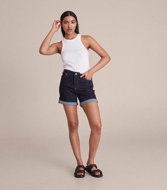 Classic Roll Cuff Denim Shorts