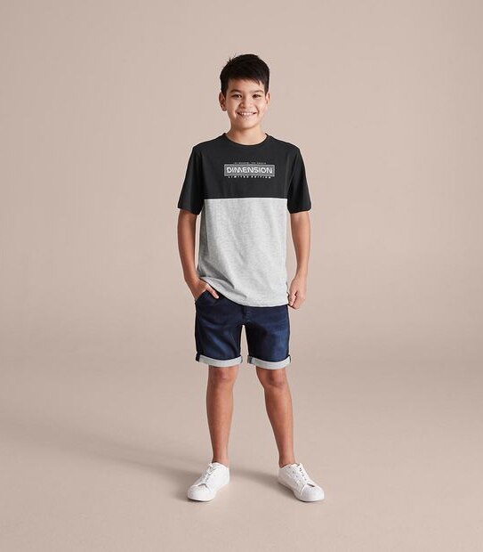 Organic Cotton Spliced Graphic T-Shirt