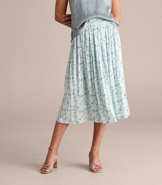 Preview Shirred Waist Midi Skirt