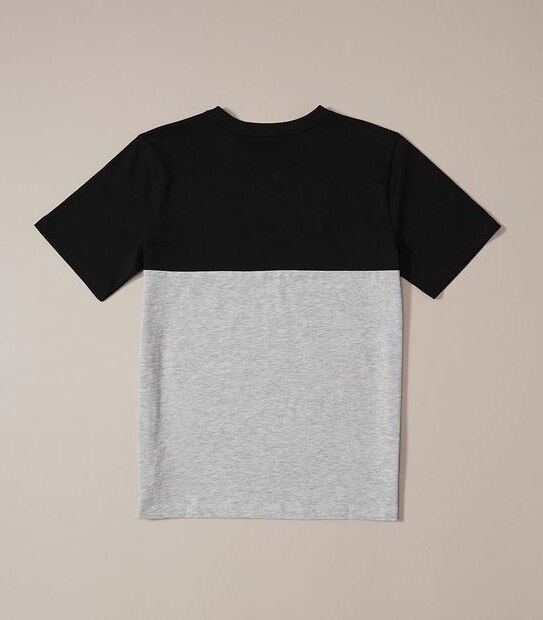 Organic Cotton Spliced Graphic T-Shirt