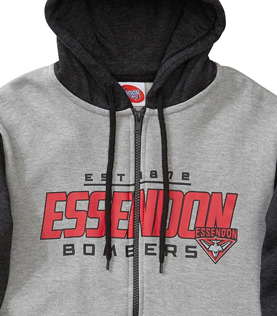 AFL Essendon Bombers Youth Zip Through Hoodie