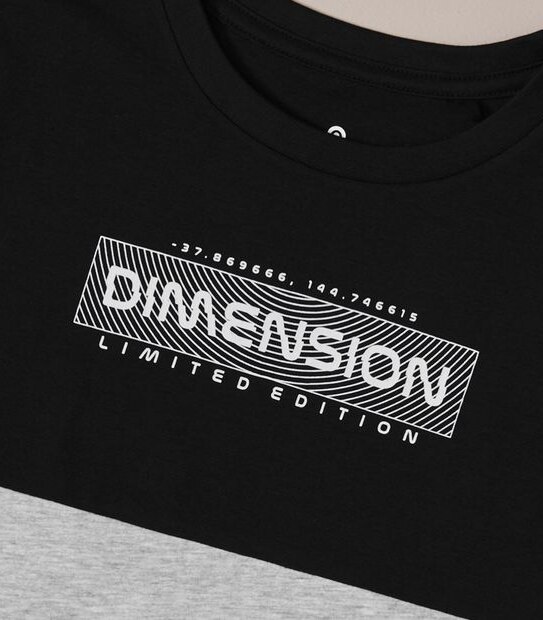 Organic Cotton Spliced Graphic T-Shirt