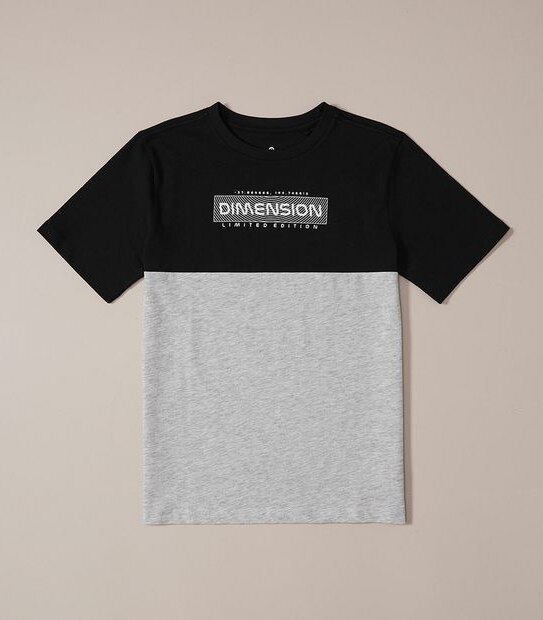 Organic Cotton Spliced Graphic T-Shirt