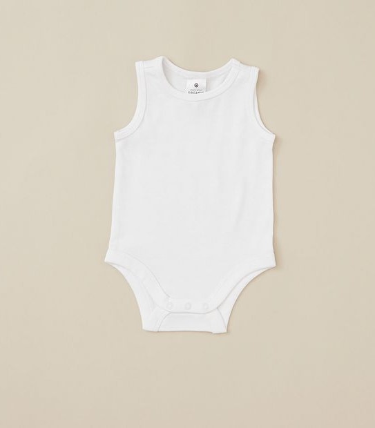 Baby Organic Cotton 3 Pack Sleeveless Bodysuits