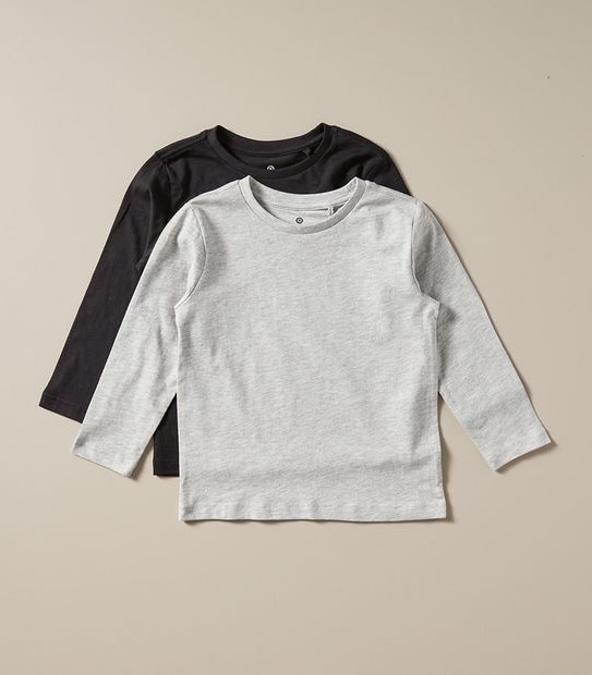 Organic Cotton Long Sleeve Tops 2 Pack