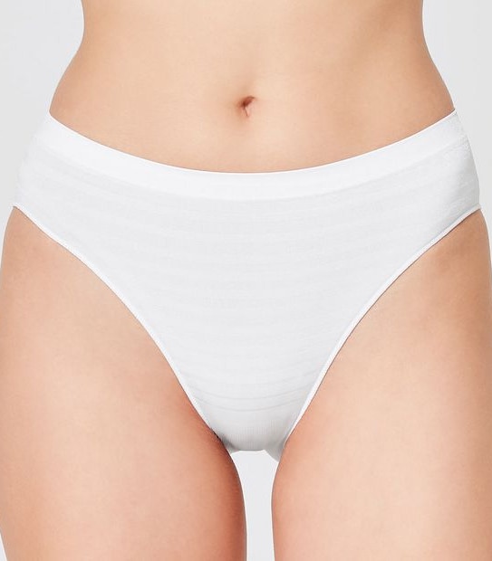 2 Pack Matte & Shine Seamfree Bikini Briefs - White