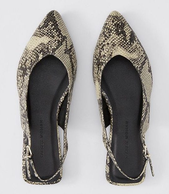 Fairfield Sling Back Dress Flats - Snake Print