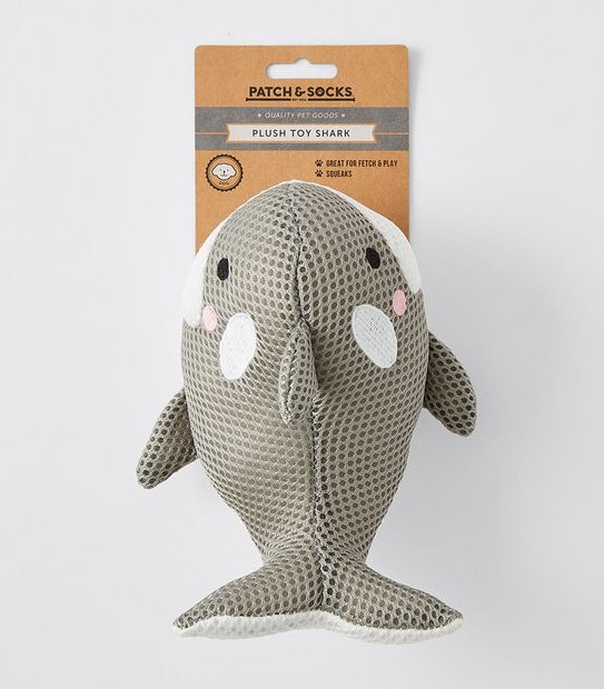 Patch & Socks Plush Shark Dog Toy