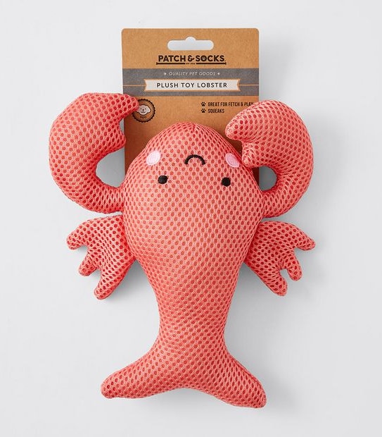 Patch & Socks Plush Lobster Dog Toy