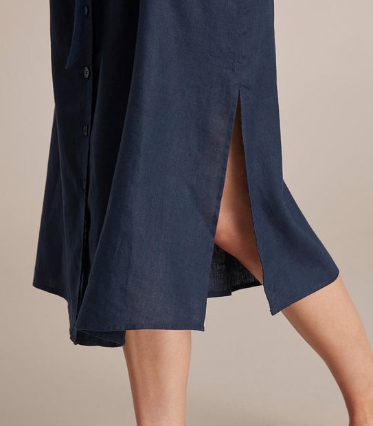 European Linen Maxi Shirt Dress