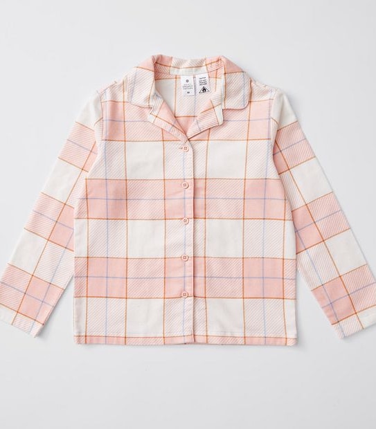 Kids Organic Cotton Check Flannelette Pyjama Set