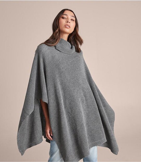 Basic Rib Knit Poncho