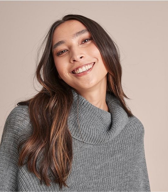 Basic Rib Knit Poncho