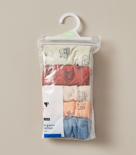 5 Pack Organic Cotton Briefs