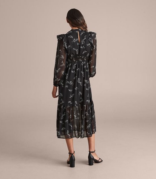 Preview Ruffle Shoulder Midi Dress