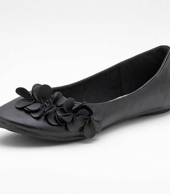 Tasty Floral Trim Ballet Flats