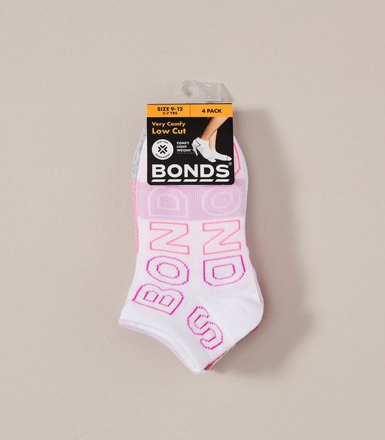 4 Pack Bonds Low Cut Socks