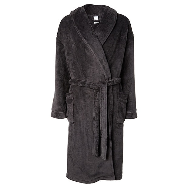 Men's Mr Big Fleece Gown - Asphalt | Target Australia