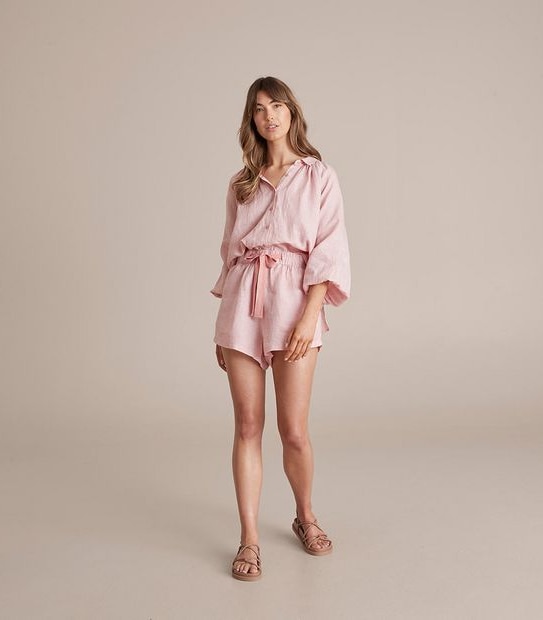 European Linen Pull On Shorts