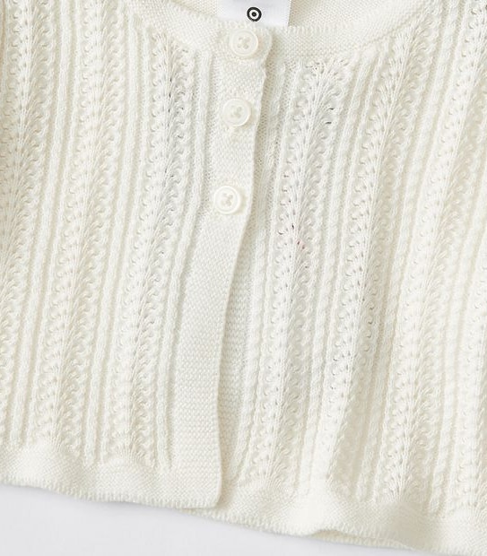 Baby Organic Cotton Pointelle Cardigan
