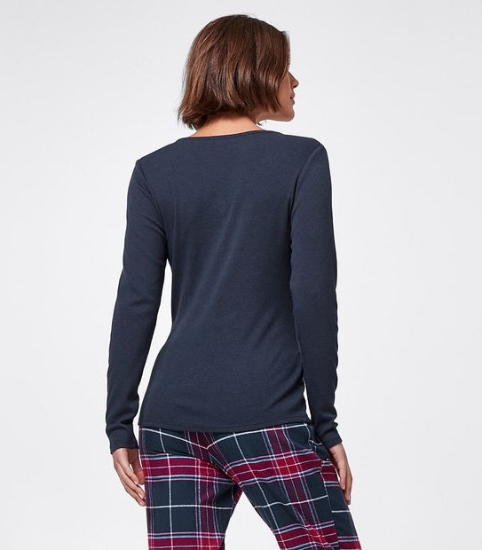 Lily Loves Henley Sleep T-Shirt - Navy Blue