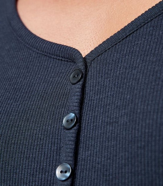 Lily Loves Henley Sleep T-Shirt - Navy Blue