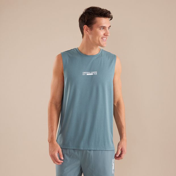 Lonsdale London Men's Muscle Tank Top – Sleeveless T-Shirt – Round Neck – Cotton Blend – S To 2XL