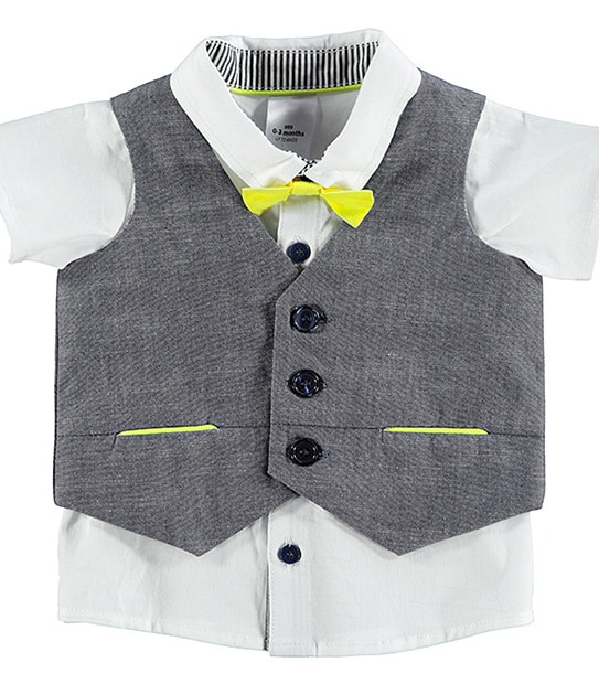 Boys' 3 Piece Shirt, Vest & Bow Tie Set