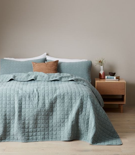 Ambrose Stonewash Coverlet Set - Queen Bed
