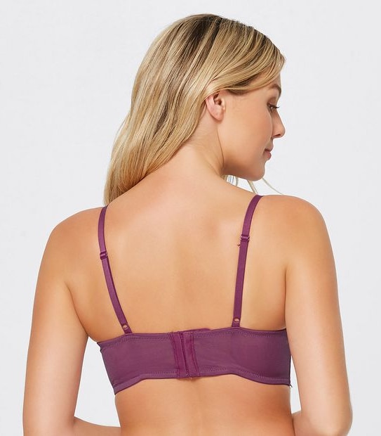 Eyelash Lace Longline Push-Up Bra, Style: T8606