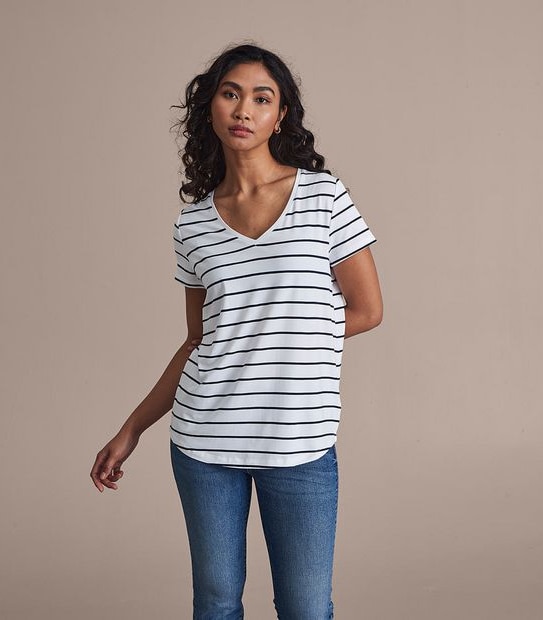 Modal/Elastane V-Neck T-Shirt