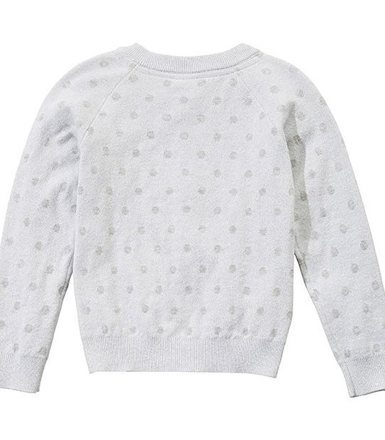 Girls' Spot Print Zip Cardigan