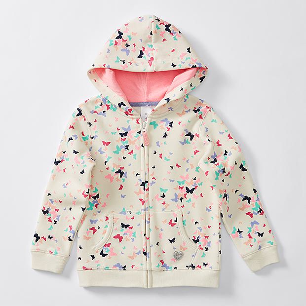 Butterfly Print Hooded Jacket Butterfly Print Hooded Jacket