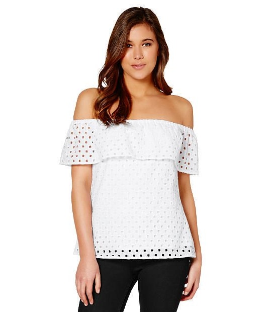 Lily Loves Anglaise Off The Shoulder Top
