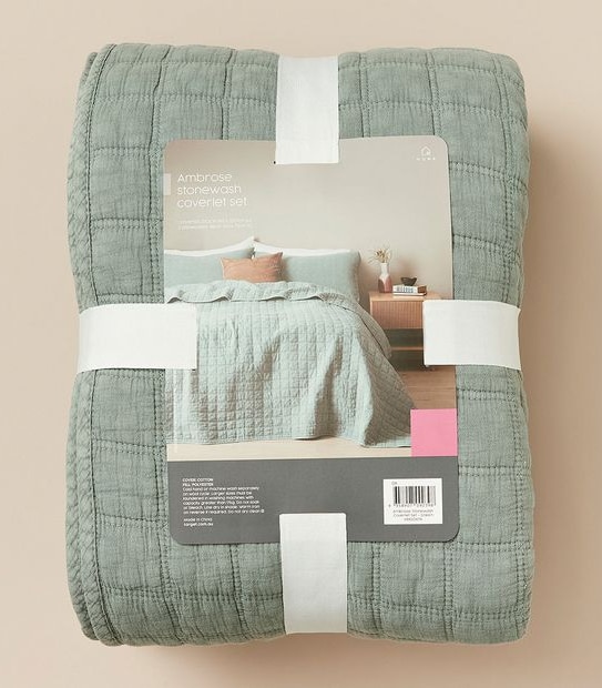 Ambrose Stonewash Coverlet Set - Queen Bed