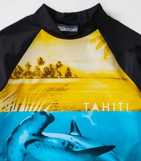 Short Sleeve Tahiti Dive Surf Rash Vest 3 of 3
