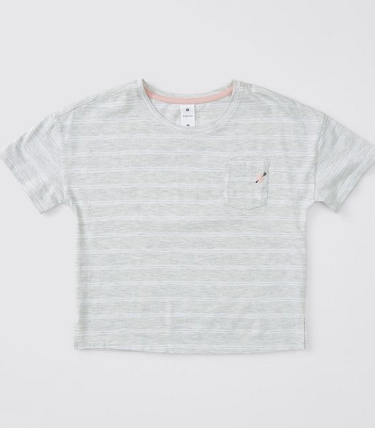 Girls Textured Cotton T-shirt - Grey