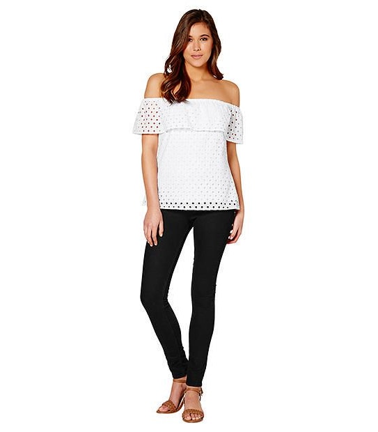 Lily Loves Anglaise Off The Shoulder Top