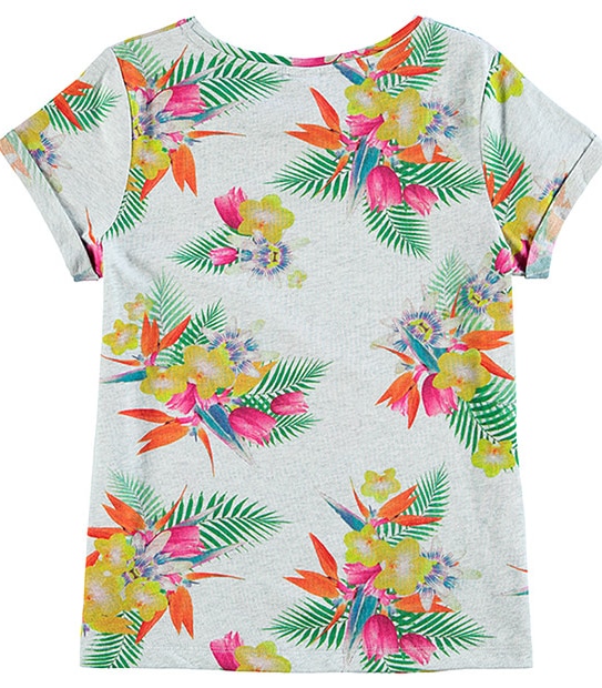 Girls' Short Sleeve Floral Print T-Shirt