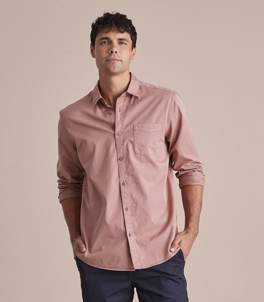 Long Sleeve Garment Dye Shirt