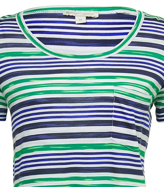 Chest Pocket T-Shirt - Green Stripe 3 of 3