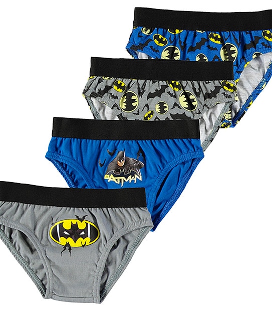 Batman Brief Underwear Four-Pack for Boys, Sizes 2T to 8 