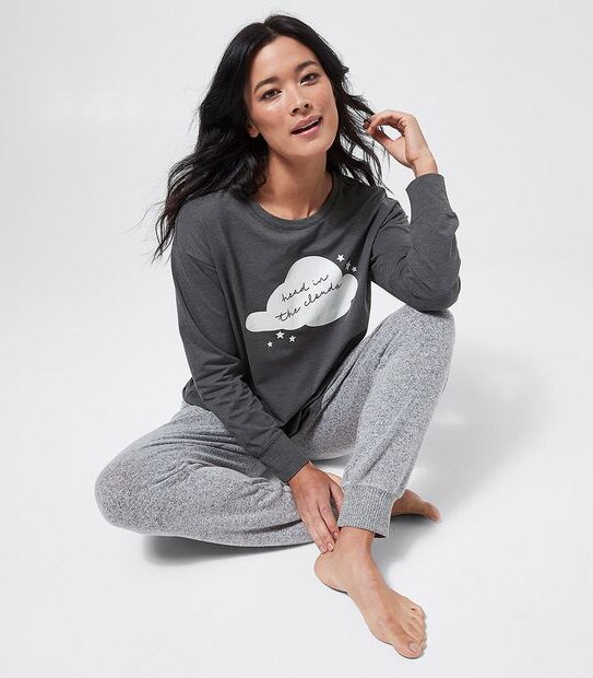Printed Sleep T-Shirt - Charcoal Grey Celestial