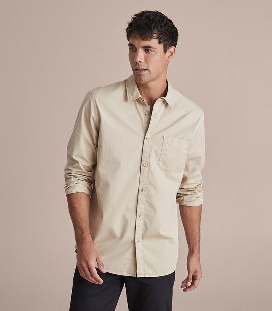 Long Sleeve Garment Dye Shirt